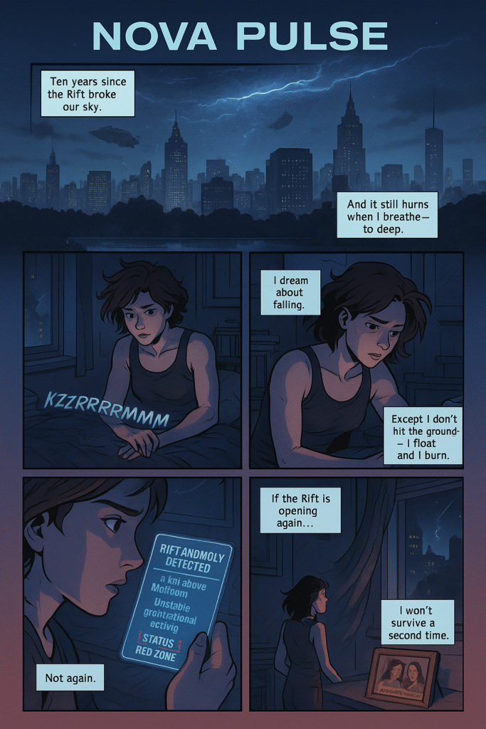 01-683x1024 Nova Pulse “The Shattered Sky” | Issue # 1 | Ethereal Page Original Comic Book